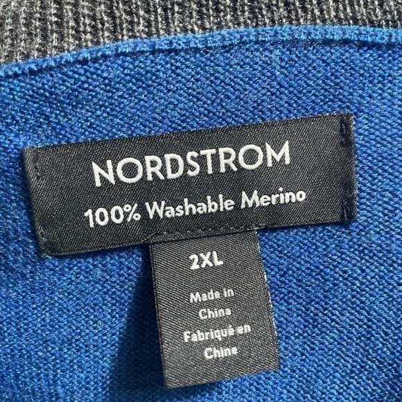 nordstrom Merino Mens sweater in bright blue - Picture 8 of 11